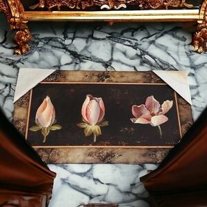 New F. Di Villeneuve Awakening Rose Matted Art Print Wooden Wall Picture Decor